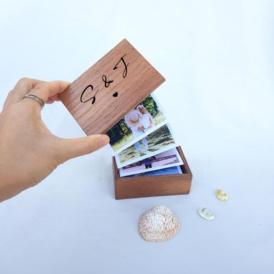 Pull Out Photo Album Wooden Box, Personalized Text Explosion Gift Box, Wooden Photo Frame, Birthday Gift, Anniversary, Christmas, Wedding U12ER6
