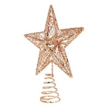 Ciieeo 1pc Iron Art Christmas Tree Star Topper Rose Decoration for Christmas Party Easy to Install for Tabletop and Festive Occasions