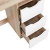 43.3Wood Corner Writing Table with Shelf 3 Drawers Storage, Oak & White view 3