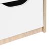 43.3Wood Corner Writing Table with Shelf 3 Drawers Storage, Oak & White view 4