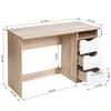 43.3Wood Corner Writing Table with Shelf 3 Drawers Storage view 2