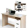 43.3Wood Corner Writing Table with Shelf 3 Drawers Storage view 3