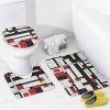 ZGDPBYF Bathroom Rugs Sets 3 Piece, Black White Red Mid Century Modern Bath Rugs,Non-Slip Bathroom Rug Mat Set Spotted Leopard Print with Toilet Rug U Shaped for Bathroom,Tub Shower, Bath Mat Set view 3