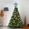 Ciieeo Glitter Star Christmas Tree Topper Hallow Design Xmas Tree Finials Star Sparkling Metallic Treetop Decoration for Holiday New Year Decor Blue view 2