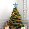 Ciieeo Glitter Star Christmas Tree Topper Hallow Design Xmas Tree Finials Star Sparkling Metallic Treetop Decoration for Holiday New Year Decor Blue view 3