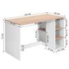 47.2" Computer Desk with 5 Storage Shelves, Modern Study Writing Desk for Small Spaces Gaming Desk, Multipurpose Student Learning Table Workstation for Home Office, Easy Assembly (Oak White) view 2