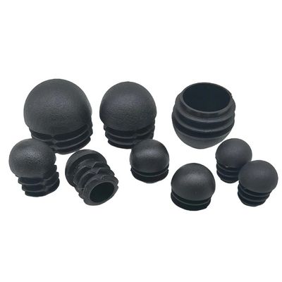 GatherTOOL 2/4/10Pcs Black Domed Round Plastic Blanking End Caps Chair Feet Tube Pipe Inserts Plug 16/20/28/30/35/38/40/42/45/48/50mm (Color : Black 25mm, Size : 10pcs)
