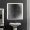 36 x 36 Inch Frameless LED Illuminated Bathroom Wall Mirror, Touch Button Defogger, Square, Silver view 2