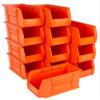 Hudson Exchange 11" x 5-1/2" x 5" (12 Pack) Plastic Stackable Storage Bin and Hanging Container, Orange view 2