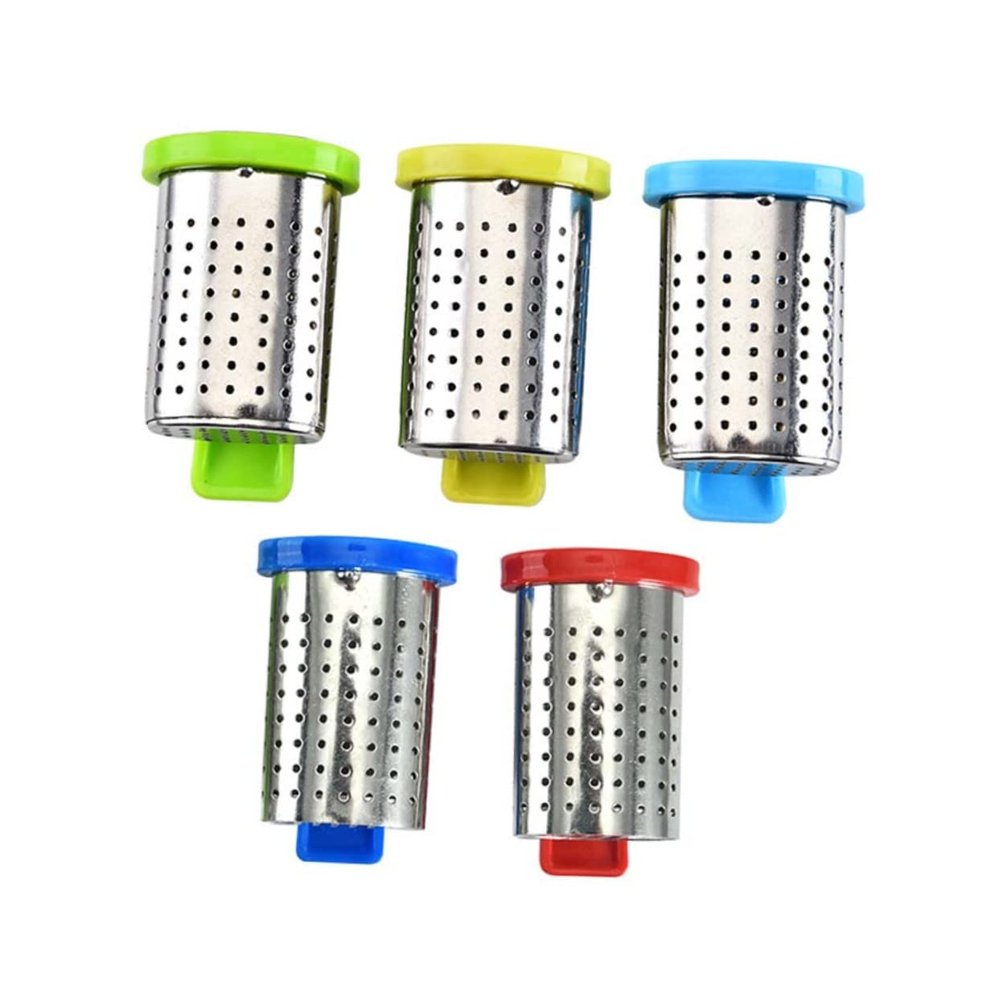 Ciieeo 5pcs Stainless Steel Tea Infuser Tea Strainers Fine Mesh Convenient Hanging Design for Home Brewing Easy to Clean Mixed Color