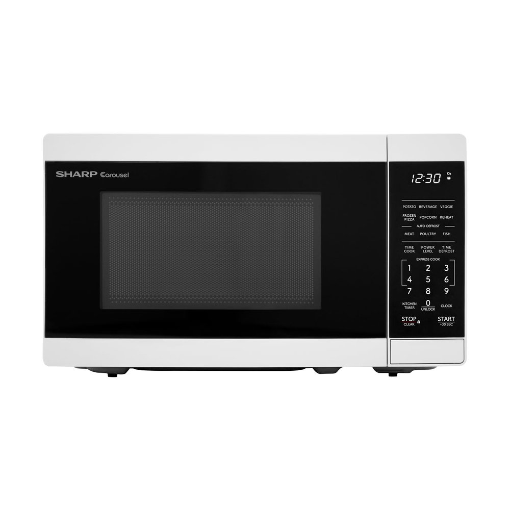 SHARP Compact Countertop Microwave Oven with Removable 10" Carousel Turntable, 700 Watt, 0.7 Cubic Feet, White