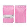 QQ Studio 100 Matte Metallic Color with Frosted Window Display Stand-Up Resealable Bags (7.1" x 10.2", Matte Pink) view 1