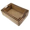 Baluue Retro Hand-woven Seaweed Storage Basket Multi-functional Sundries Organizer Box for Home Clothes Yellow view 1