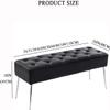 ELODEK End of Bed Bench with Metal Legs,Upholstered Bedroom Bench Leather Bench Seat,Modern Multifunction Shoe Bench 80x40x45cm(Size:80x40x45cm(31x16x18inch),Color:White) view 2