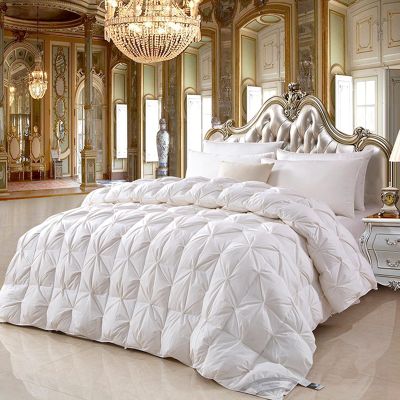 XHCTNN White Goose Down Duvet Insert Queen, Hotel Grand All Season White Goose Down and Feather Comforter Duvet - Lightweight Bedding Quilt(A,150 * 200cm/3.0kg)