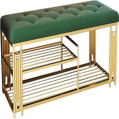ELODEK Storage Foot Rest end of Bed Bench Premium Shoe Storage Bench with Padded Cushion Seat and Metal Shelf(Size:80x35x42cm(31x14x17inch),Color:A)