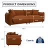 3 Seater Oversized Cloud Couch Loveseat Sofa with 2 Pillows, Comfy Sherpa Lambswool Fabric Minimalist Modular Sectional Sofa Couches with Metal Legs for Small Spaces Living Room Apartment, Red view 2