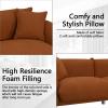 3 Seater Oversized Cloud Couch Loveseat Sofa with 2 Pillows, Comfy Sherpa Lambswool Fabric Minimalist Modular Sectional Sofa Couches with Metal Legs for Small Spaces Living Room Apartment, Red view 4