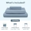 Comfort Spaces 100% Cotton Sheet Set Breathable, Lightweight, Soft with 14" Elastic Pocket Fits up to 16" Mattress, All Season Cozy Bedding, Matching Pillow Case, Cal King Blue 4 Piece view 3