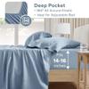 Comfort Spaces 100% Cotton Sheet Set Breathable, Lightweight, Soft with 14" Elastic Pocket Fits up to 16" Mattress, All Season Cozy Bedding, Matching Pillow Case, Cal King Blue 4 Piece view 4