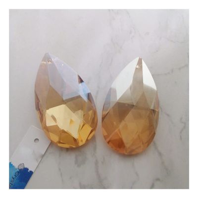 Chandelier Crystal Prisms Pendants 6pcs 60mm Gold Champagne Drops K9 Crystal Pendants Prisms Lighting Parts Hanging Decor Chandelier Crystal Prisms Pendants (Color : Gold Champagne)
