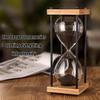 VINGAA Sand Timer, Glass Hourglass Timer, Metal Stand + Bamboo Hourglass Sand Timer, Work and Study 30 Minute Hourglass, Exquisite Desktop Hourglass Decor, Hourglass, for Home, School, Cafe, Office view 3