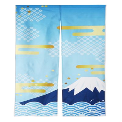 next.design Noren Japanese Style Doorway Curtain with a Picture of Mountain Fuji Printed on it (pattern1)