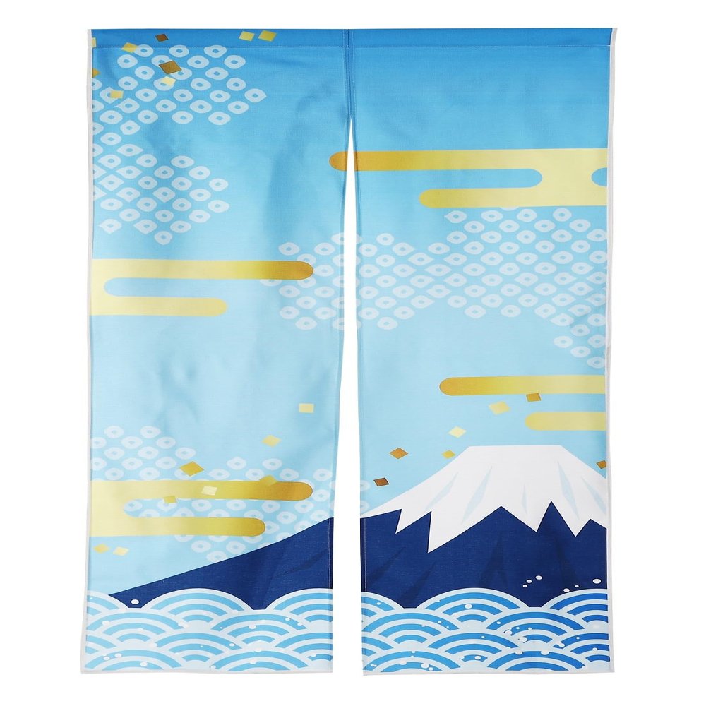 next.design Noren Japanese Style Doorway Curtain with a Picture of Mountain Fuji Printed on it (pattern1)