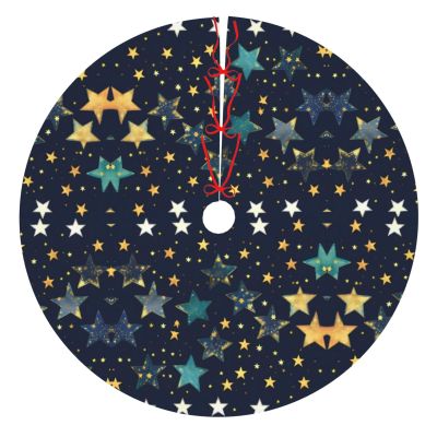 48 Christmas Tree Skirt,Durable Holiday Decor - Perfect Size for Your Christmas Tree,Magic stick Closure Stars Eastern Stars
