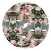 48 Christmas Tree Skirt,Durable Holiday Decor - Perfect Size for Your Christmas Tree,Magic stick Closure Tea Cups with Roses Romantic view 1