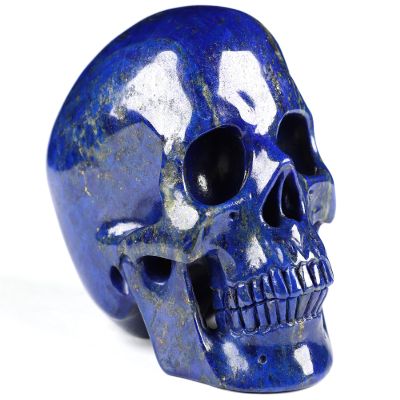 3.5" Lapis Lazuli Carved Crystal Skull,Super Realistic, Crystal Healing