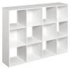 HEXEH Shelf Bookcase 3-Layer Storage Shelf Bracket White/Dark Brown 12 Cube Storage Boxes Bookcases Wooden Bookshelves Open Bookshelves Bookcase Storage Shelves (Color : White) view 1