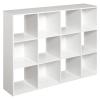 HEXEH Shelf Bookcase 3-Layer Storage Shelf Bracket White/Dark Brown 12 Cube Storage Boxes Bookcases Wooden Bookshelves Open Bookshelves Bookcase Storage Shelves (Color : White) view 2