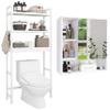 SMIBUY Bathroom Storage Shelf and Mirror Cabinet Wall Mounted, Freestanding Toilet Space Saver with 3-Tier Adjustable Shelves and Wall Hanging Over Toilet Storage Cabinet with Mirror Door (White) view 1