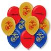 U.S. Marines Party Balloons (10pcs) 12 Latex Balloons in Red, Gold, and Blue with contrasting print on 2 sides. Officially Licensed by the U.S.Marines - Made in Italy - by Havercamp. view 1