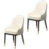 HUHJYUGE Dining Chair Set of 2, Modern Kitchen Chairs with Arms, Coffee Chair for Living Room with Back and Black Metal Legs, for Dining Room Bedroom Kitchen Restaurant view 1