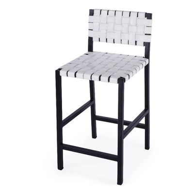 Butler Specialty Company Bromley Iron and Leather 24.5" Counter Stool - White