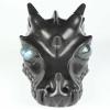 5.1" Shungite Carved Crystal Dragon Skull with Labradorite Eyes, Realistic view 2