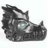 5.1" Shungite Carved Crystal Dragon Skull with Labradorite Eyes, Realistic view 4
