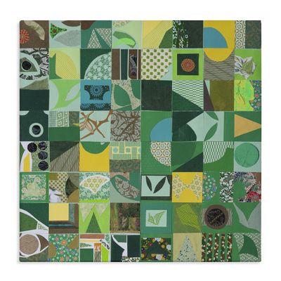 Stupell Industries Green Geometric Abstract, 24 x 24 Inch Canvas Wall Art