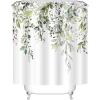 Zhadongli Art Green Eucalyptus Shower Curtain Waterproof Polyester Printed Bathroom Partition Decorative Curtain with Plastic Hook 183x183cm(72x72in) view 1