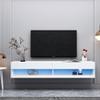 180 Wall Mounted Floating 80" TV Stand with 20 Color LEDs White view 1