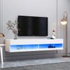 180 Wall Mounted Floating 80" TV Stand with 20 Color LEDs White view 2