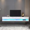 180 Wall Mounted Floating 80" TV Stand with 20 Color LEDs White view 3