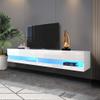 180 Wall Mounted Floating 80" TV Stand with 20 Color LEDs White view 4