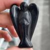 KatLin Hand-Carved Obsidian Quartz Crystal Reiki Angel Home Decoration Chakra Meditation Ornaments (Size : 25mm) view 4
