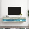 180 Wall Mounted Floating 80" TV Stand with 20 Color LEDs Grey view 1