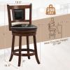 Giantex Swivel Bar Stools Set of 2, 25.5" Counter Height Bar Stools w/Ergonomic Backrest, Soft Padded Seat, Rubber Wood Legs, Footrest, Armless Barstools, Counter Chairs for Kitchen, Dining Room, Pub view 3