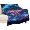 JHION Fantasy Plant Flannel Throw Blanket, Mushroom Fleece Cozy Blankets for All Seasons, Fuzzy Warm Bed Blanket Trippy Mushroom Blanket for Couch Bed Sofa 60"x80" view 1