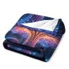 JHION Fantasy Plant Flannel Throw Blanket, Mushroom Fleece Cozy Blankets for All Seasons, Fuzzy Warm Bed Blanket Trippy Mushroom Blanket for Couch Bed Sofa 60"x80" view 3